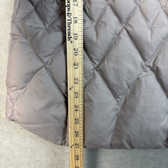 Athleta Jacket Small Responsible Goose Down Gray Pebble Puffer Quilted Coat - Picture 13 of 13
